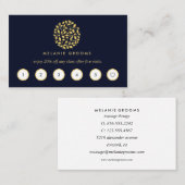 Goud logo | Blauw | wellnessmassageyoga Visitekaartje (Voorkant / Achterkant)