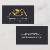 Goud Logo | Leder Visitekaartje (Voorkant / Achterkant)