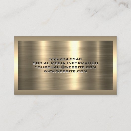 Goud Logo | Metaal Visitekaartje (Achterkant)