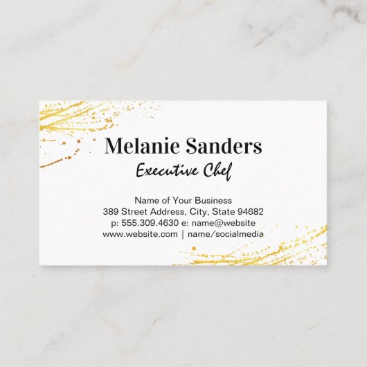 Goud-Logo | Skillet en voedsel Visitekaartje (Achterkant)