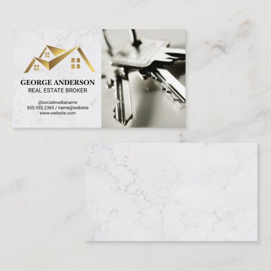 Goud Logo | Visitekaartje Keys (Voorkant / Achterkant)