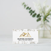 Goud Logo | Visitekaartje met marmertrim (Staand voorkant)