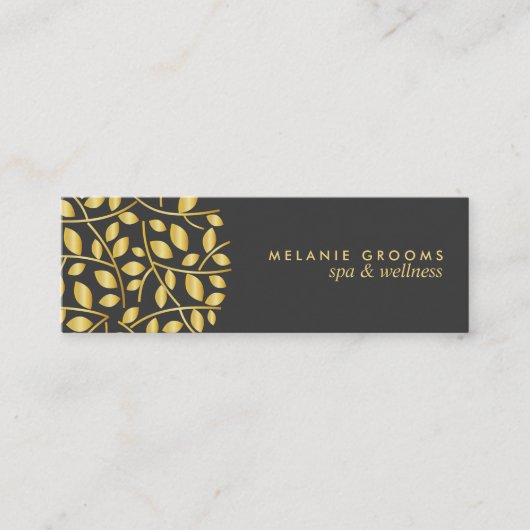 Goud logo | wellness spa massage yoga mini visitekaartje (Voorkant)