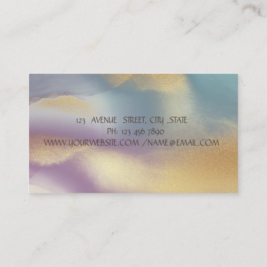 Goud, Lotus Kleurrijke Yoga Visitekaartje (Achterkant)