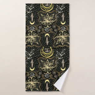 Goud lotuspatroon naadloos. Golden col Badhanddoek
