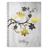 Goud Lovevogels Aangepast Notitieboek (Voorkant)