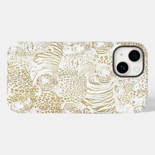 Goud Luipaard Tijger Dieren Case-Mate iPhone Case (Achterkant (horizontaal))