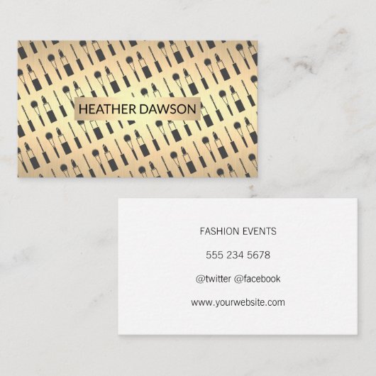 Goud Lux / Gespikkeld (make-up) Visitekaartje (Voorkant / Achterkant)