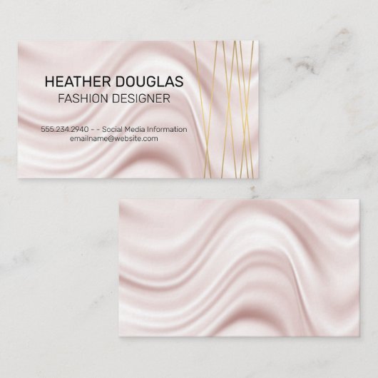 Goud Lux moderne lijnen | Zijde stof Visitekaartje (Voorkant / Achterkant)
