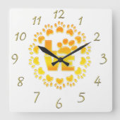 Goud luxe decoratie honddeeg glanzend papier vierkante klok (Voorkant)