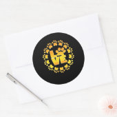 Goud luxe decoratie hondpeuk zwart ronde sticker (Envelop)