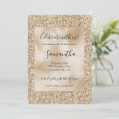 Goud Luxe Glitter Sweet 16    Kaart (Staand voorkant)