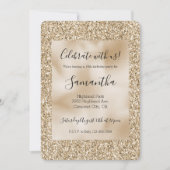 Goud Luxe Glitter Sweet 16 Kaart (Voorkant)