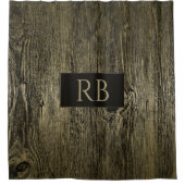 Goud Luxe Houtkorrel Douchegordijn (Voorkant)