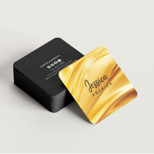 Goud Luxe Moderne minimalistische professional Vierkante Visitekaartje