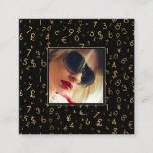 Goud Luxe Nummer Valuta Influencer Foto Vierkante Visitekaartje (Voorkant)
