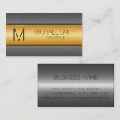 Goud Luxe roestvrij staalmonogram 2 Visitekaartje (Voorkant / Achterkant)