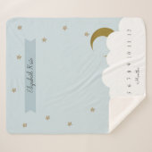 Goud-maan en grijze mijlpaal sherpa deken (Voorkant (horizontaal))