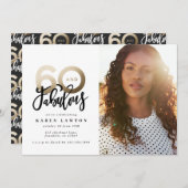 Goud maken 60 ziet er goed uit op uitnodiging om f (Voorkant / Achterkant)