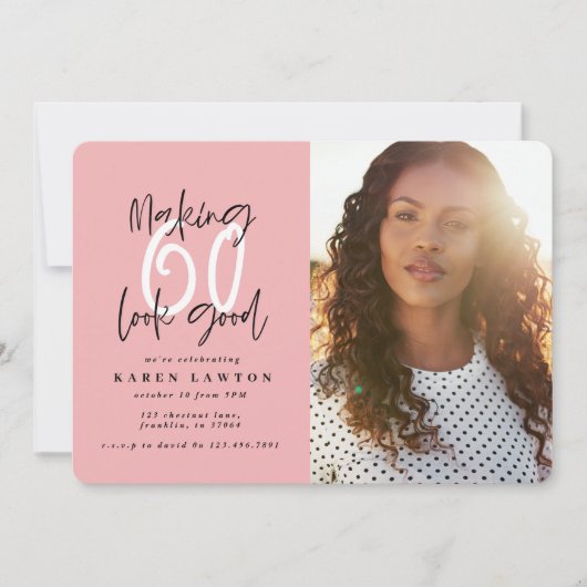 Goud maken 60 ziet er goed uit op uitnodiging om f (Voorkant)