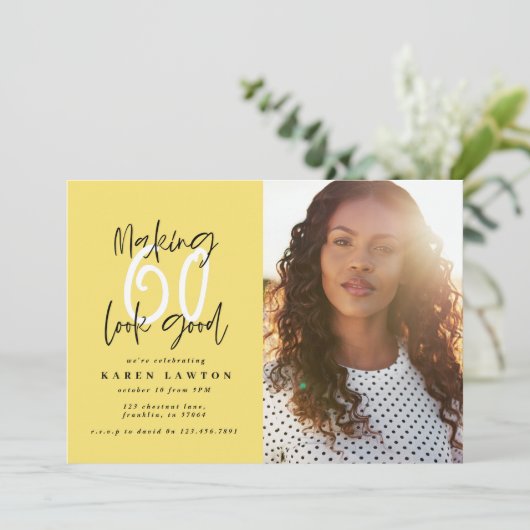 Goud maken 60 ziet er goed uit op uitnodiging om f (Staand voorkant)