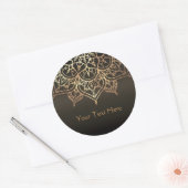Goud Mandala aardeachtig bruin brons Moderne gunst Ronde Sticker (Envelop)