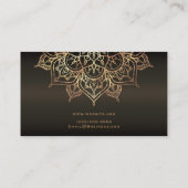 Goud Mandala Aardig Bruin Brons Moderne Yoga Visitekaartje (Achterkant)
