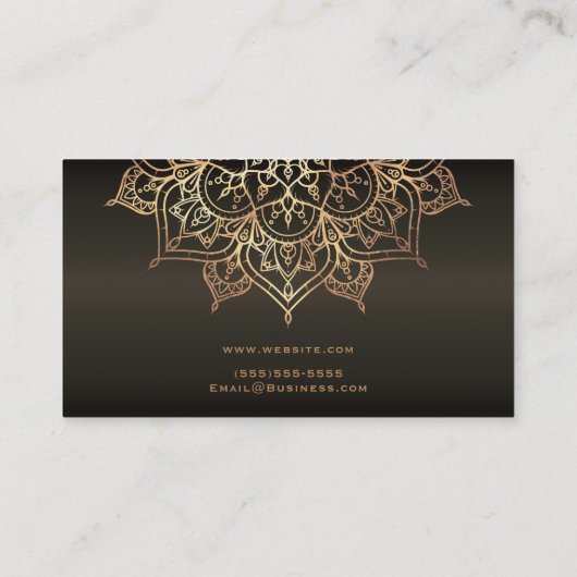 Goud Mandala Aardig Bruin Brons Moderne Yoga Visitekaartje (Achterkant)