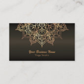 Goud Mandala Aardig Bruin Brons Moderne Yoga Visitekaartje (Voorkant)