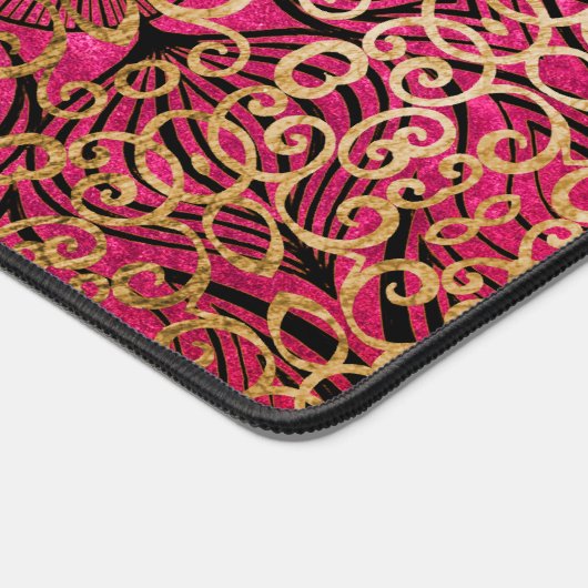Goud Mandala Art Zen Girly Helder Levendig Heet Ro Bureaumat (Hoek)