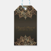 Goud Mandala Brons Glam Modern Huwelijksgunst Cadeaulabel (Voorkant)