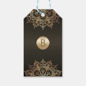 Goud Mandala Brons Glam Modern Huwelijksgunst Cadeaulabel (Achterkant)