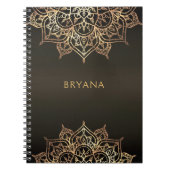 Goud Mandala Bruin Brons Chique Glamour Modern Gla Notitieboek (Voorkant)