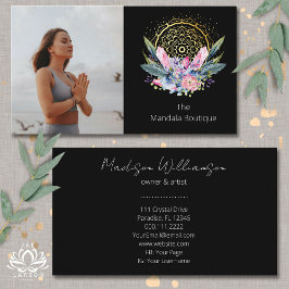 Goud Mandala Roze Kristallen Psychische Spirituele Visitekaartje