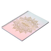 Goud Mandala Roze Perzik Chique Glamour Modern Gla Notitieboek (Linkerzijde)