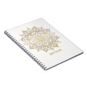 Goud Mandala Wit Chique Glamour Modern Glam Notitieboek (Rechterzijde)