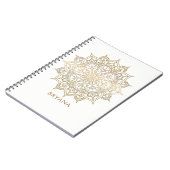 Goud Mandala Wit Chique Glamour Modern Glam Notitieboek (Linkerzijde)