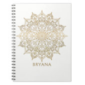 Goud Mandala Wit Chique Glamour Modern Glam Notitieboek (Voorkant)