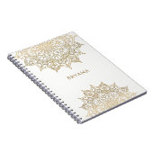 Goud Mandala Wit Chique Glamour Modern Glam Notitieboek (Rechterzijde)