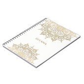Goud Mandala Wit Chique Glamour Modern Glam Notitieboek (Linkerzijde)