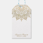 Goud Mandala Wit Classy Modern Huwelijksgunst Cadeaulabel (Voorkant)