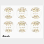 Goud Mandala Wit Classy Modern Huwelijksgunst Ronde Sticker (Vel)