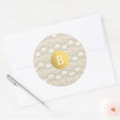 Goud Mandala Wit Modern Elegant Bruiloft Favor Ronde Sticker (Envelop)