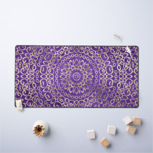 Goud Mandala Zen  Meisje Boho Bright Paarse Bureaumat