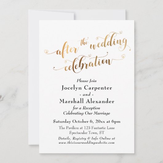 Goud Manuscript na de Confetti van de Viering van  Kaart (Voorkant)