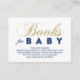 Goud & Marine | Baby shower Neem een Boek Kaart me