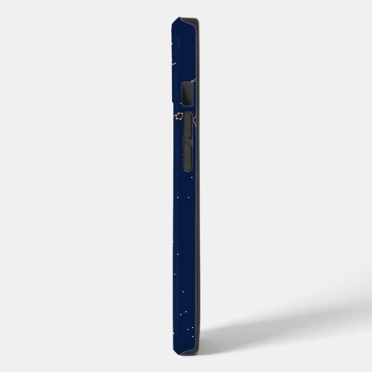 Goud & Marine Blauw Zodiac Constellations Monogram Case-Mate iPhone Case (Achterkant / Links)