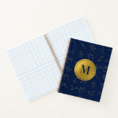 Goud & Marine Blauw Zodiac Constellations Monogram Notitieboek (Binnen)