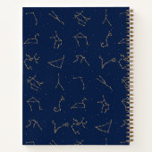 Goud & Marine Blauw Zodiac Constellations Monogram Notitieboek (Achterkant)