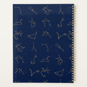 Goud & Marine Blauw Zodiac Constellations Monogram Planner (Achterkant)